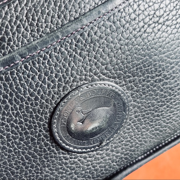 D&B Dooney & Bourke Vintage Black Leather Equestrian Crossbody Bag - Picture 9 of 15